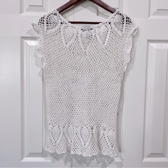 i.e. Soft White Crochet Women's Top Size L - Picture 4 of 8